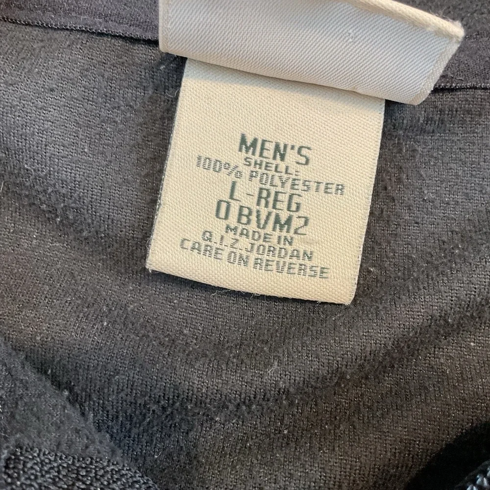 L L Bean 1/4 Zip Pullover Mens L Black Fleece Zipper Chest‎ Pocket Long Sleeves